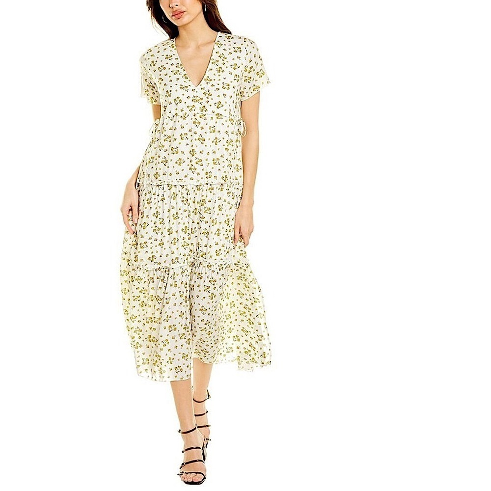 To My Lovers drawstring waist floral,tiered maxi dress New with tags ! Small